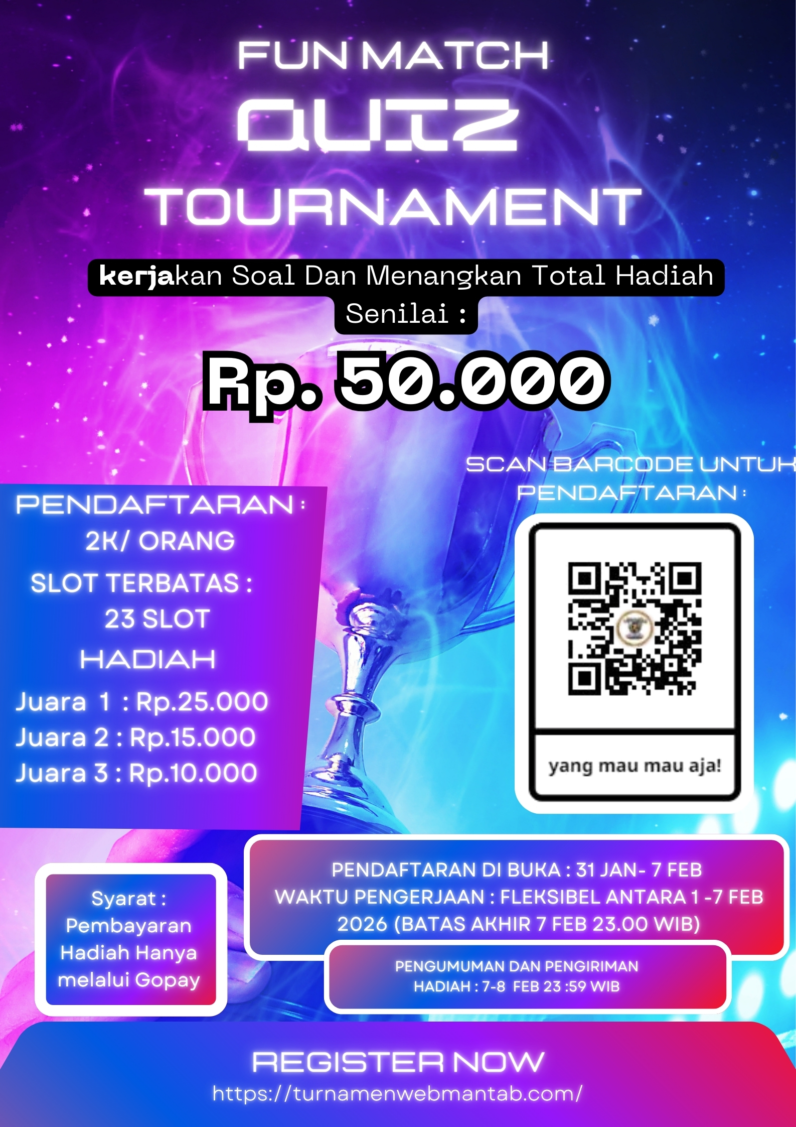 Poster Turnamen FUN MATCH QUIZ